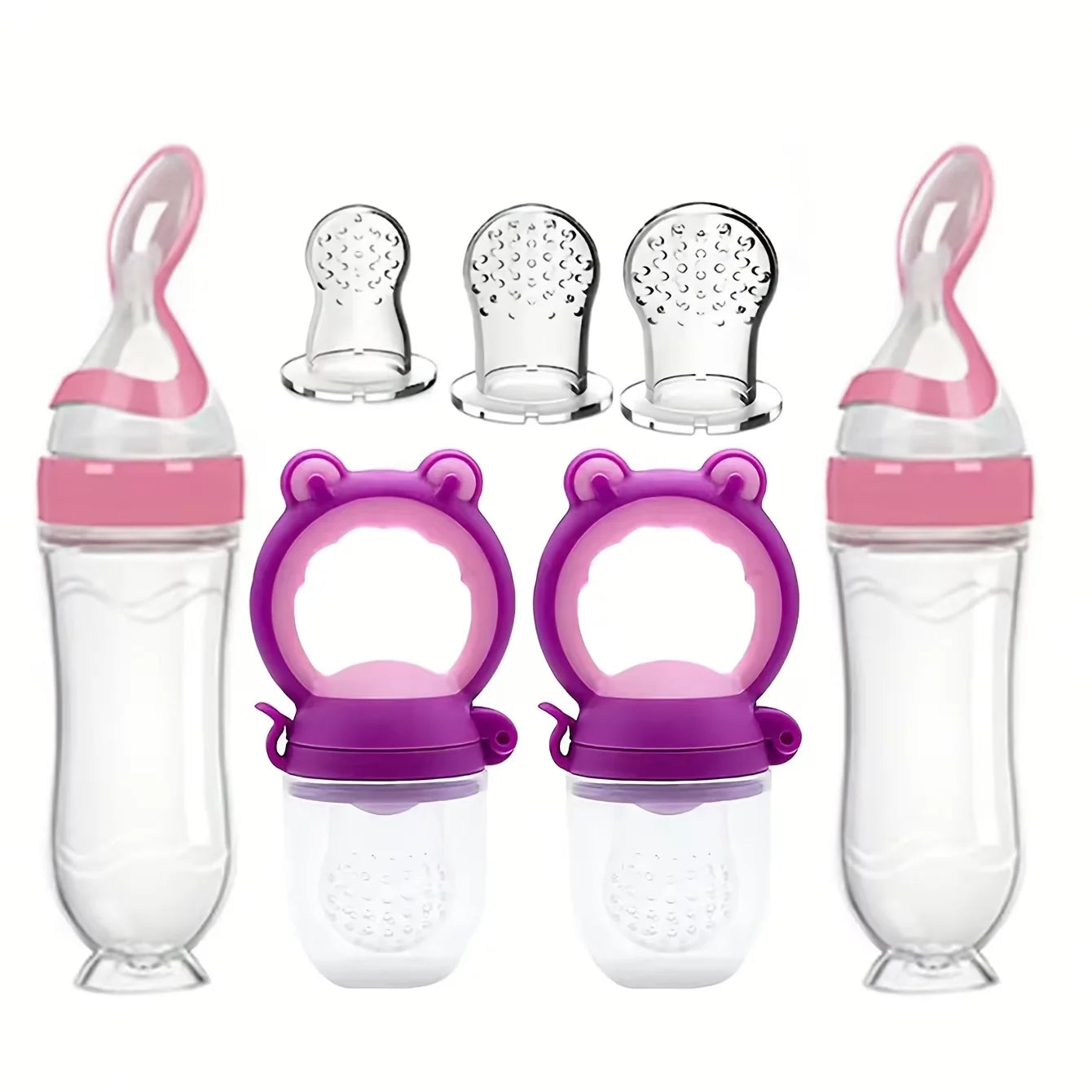 7-Piece Silicone Baby Feeding Set + FREE Knee Pads | Mess-Free Starter Kit