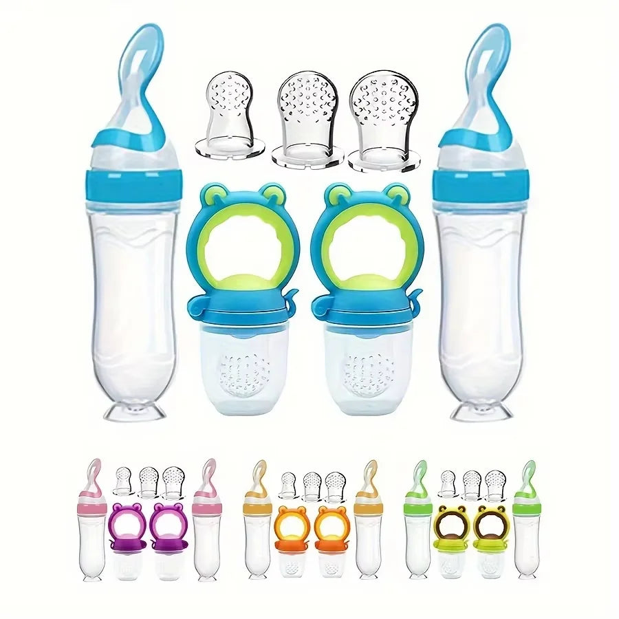 7-Piece Silicone Baby Feeding Set + FREE Knee Pads | Mess-Free Starter Kit